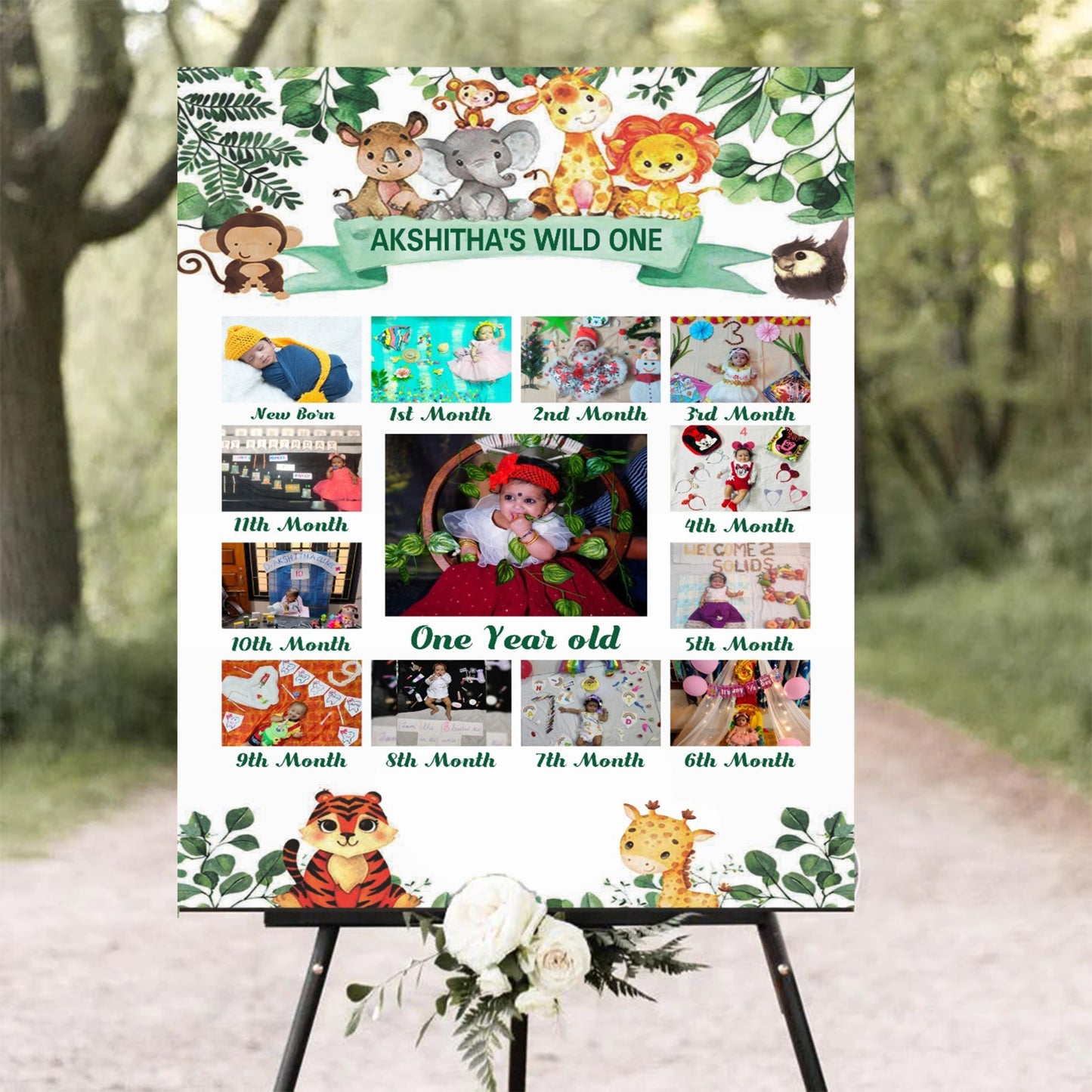 My First Year Customized Milestone Board for Kids Birthday Party(New Born -12 months )