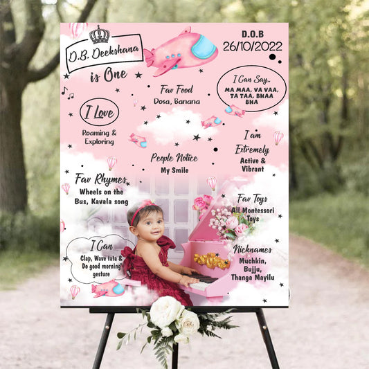 Hot Air Customized Chalkboard Milestone Board for Kids Birthday Party