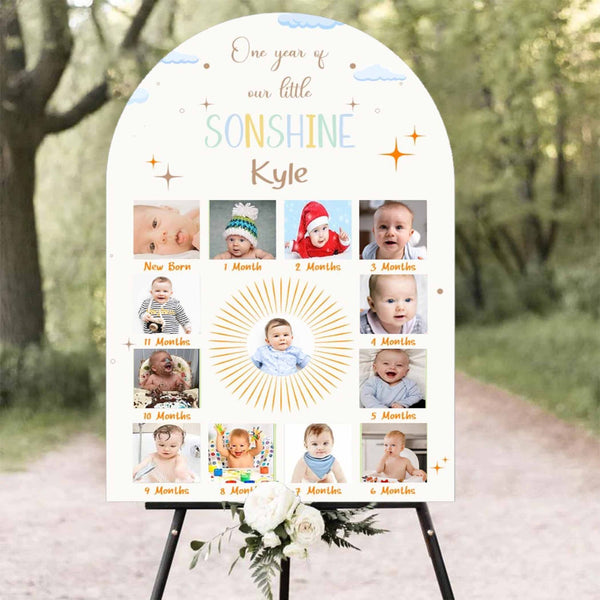 My First Year Customized Milestone Board for Kids Birthday Party(New Born -12 months)