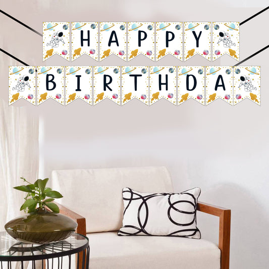 Space Theme Birthday Party Banner for Decoration