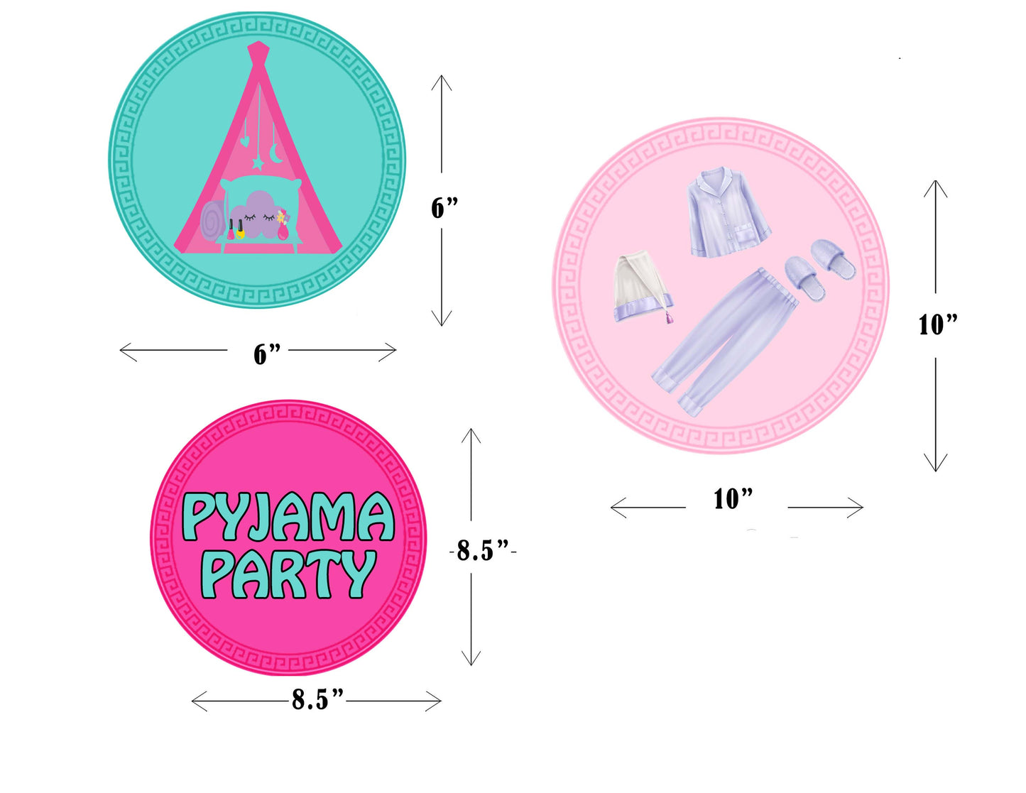 Pyjama Party Theme Birthday Party Table Toppers for Decoration