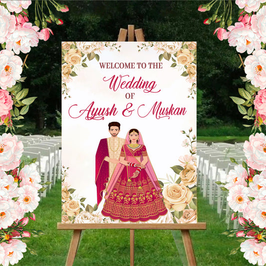 Wedding Ceremony Theme Party Welcome Board