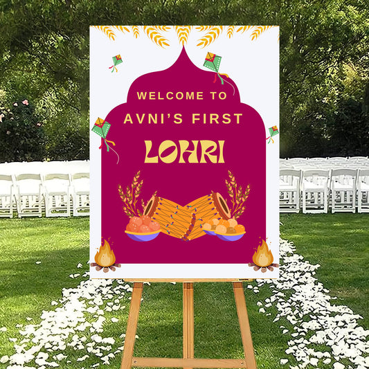 Lohri Party Welcome Board for Kids