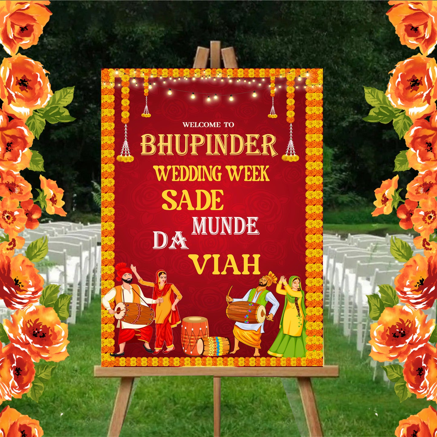 Wedding Ceremony Theme Party Welcome Board