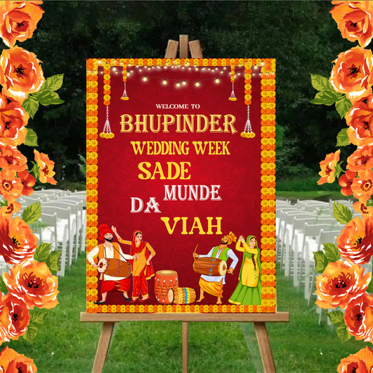 Wedding Ceremony Theme Party Welcome Board