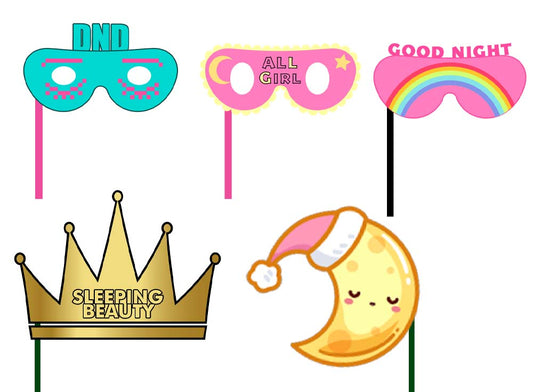 Pyjama Party Theme Birthday Party Photo Booth Props Kit