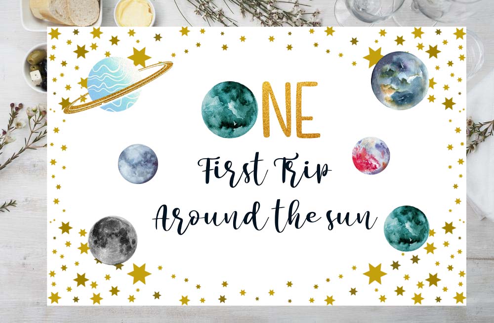 Space Theme Birthday Table Mats for Decoration