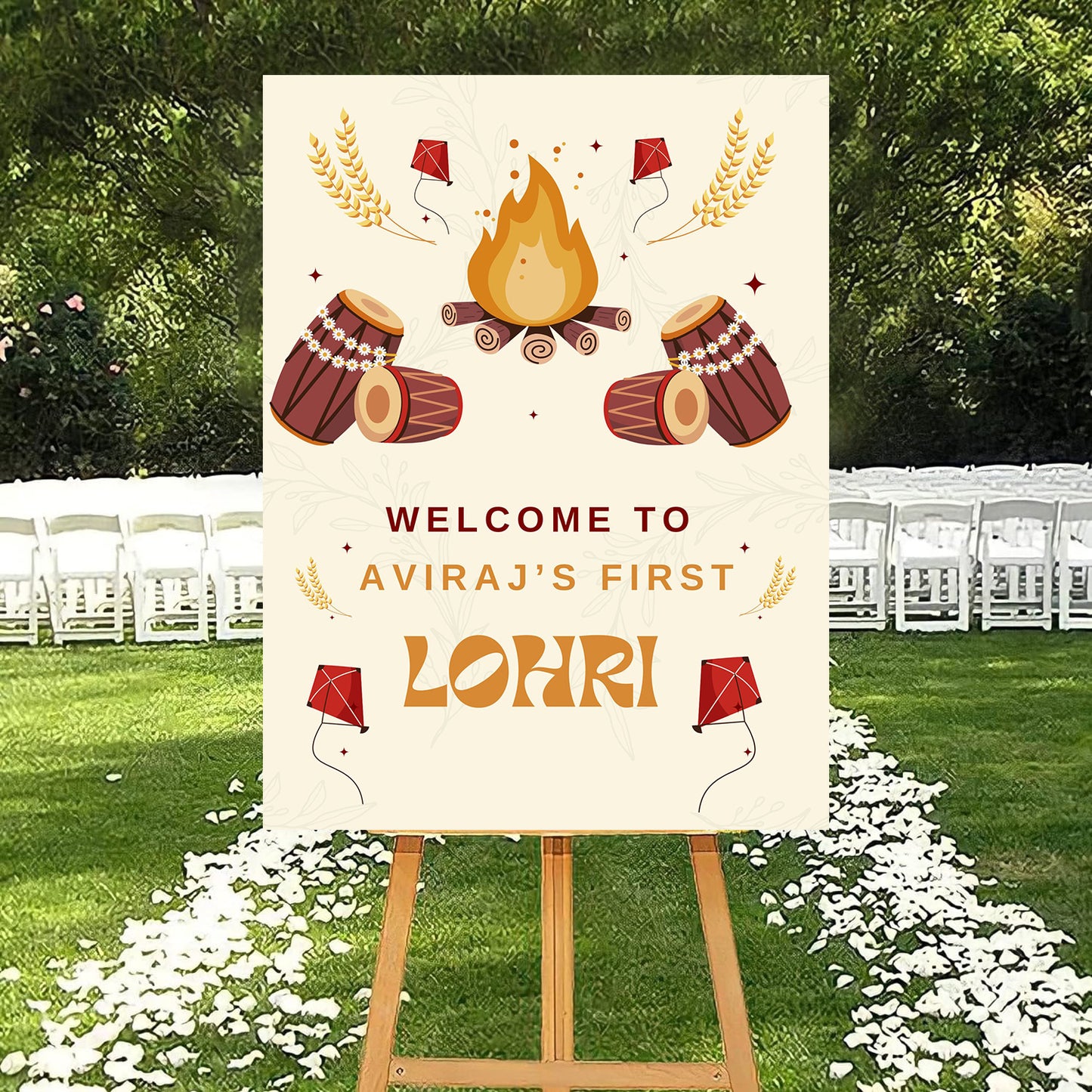 Lohri Party Welcome Board for Kids (Copy)