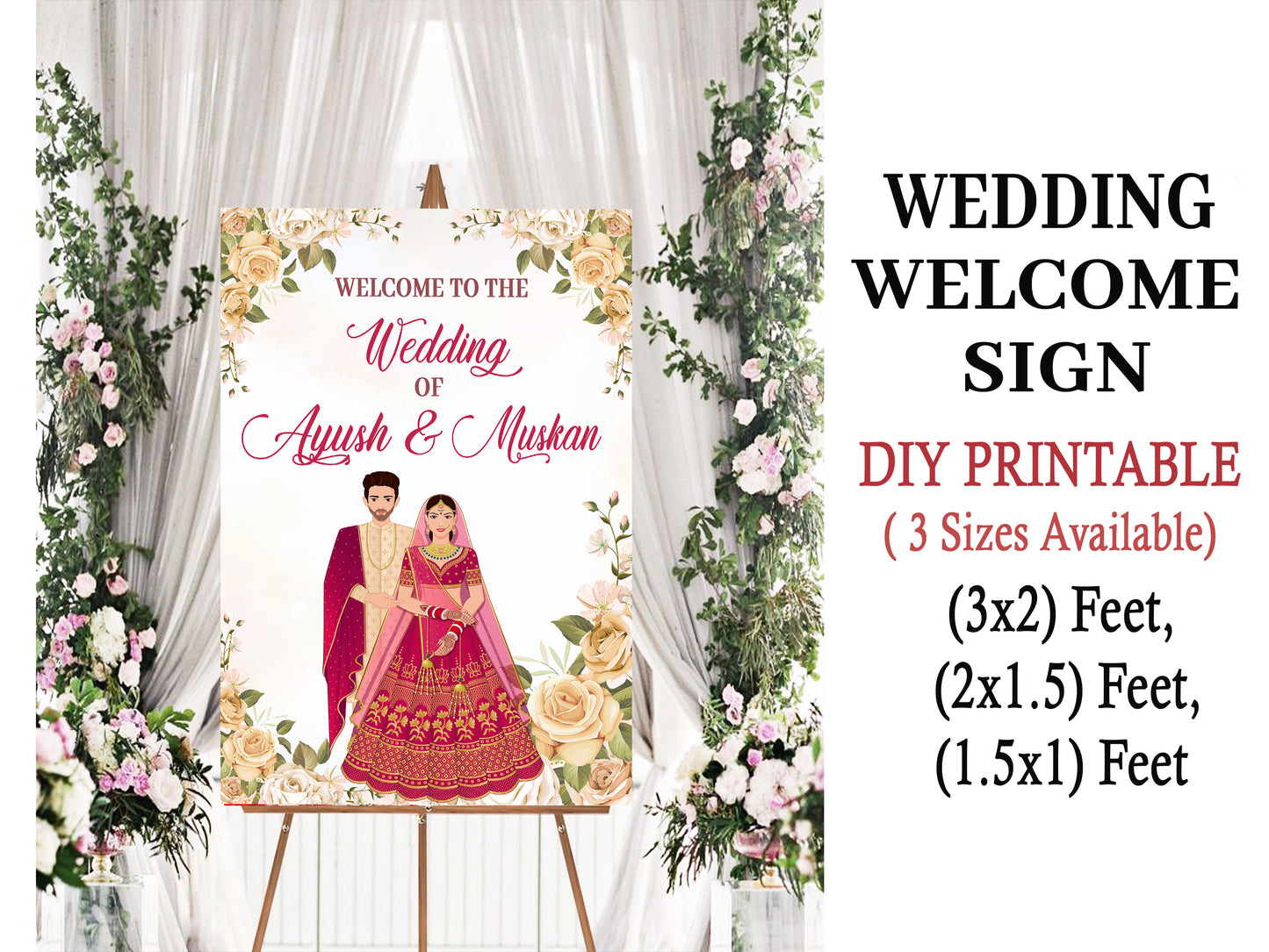 Wedding Ceremony Theme Party Welcome Board