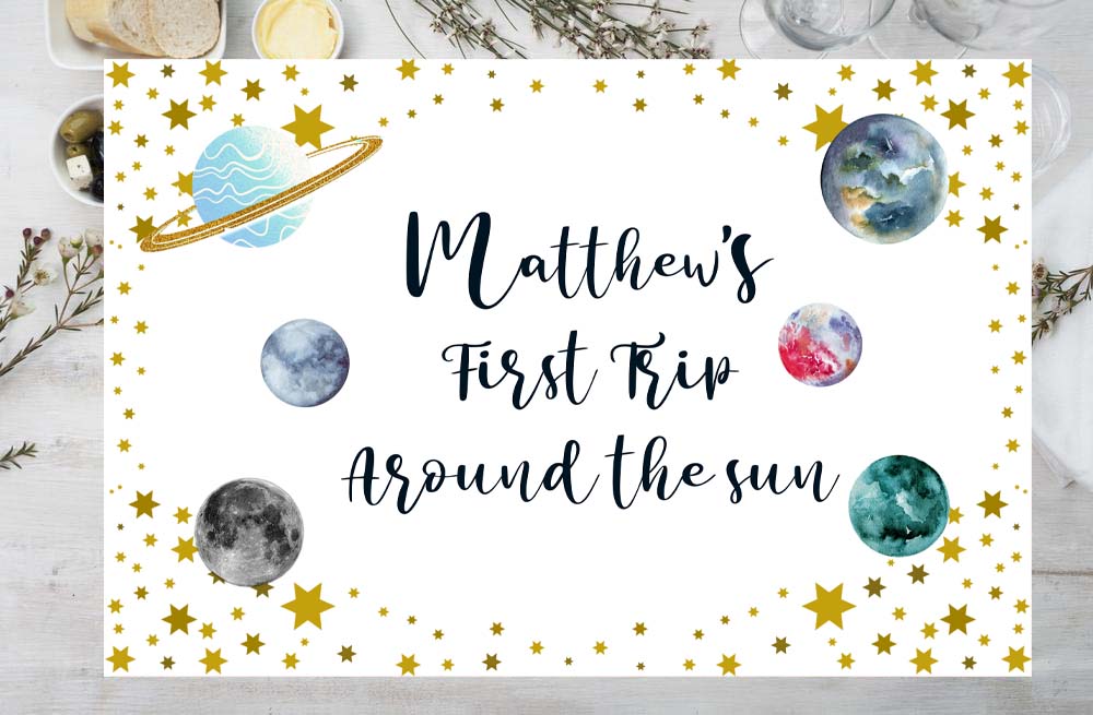 Space Theme Birthday Table Mats for Decoration