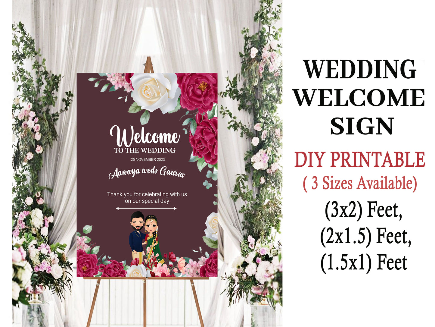 Wedding Ceremony Theme Party Welcome Board