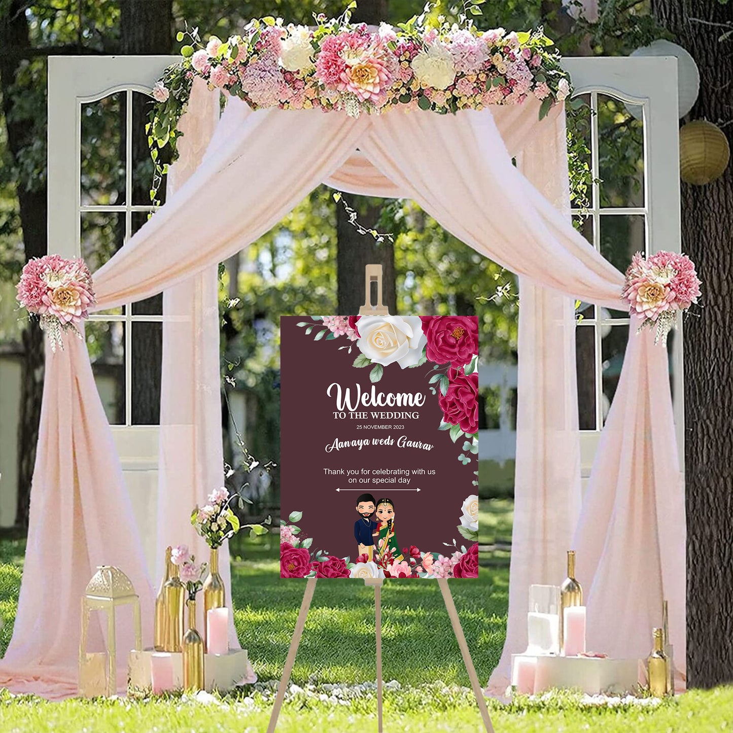 Wedding Ceremony Theme Party Welcome Board