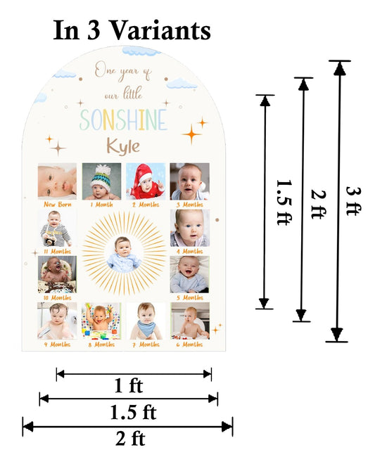 My First Year Customized Milestone Board for Kids Birthday Party(New Born -12 months)