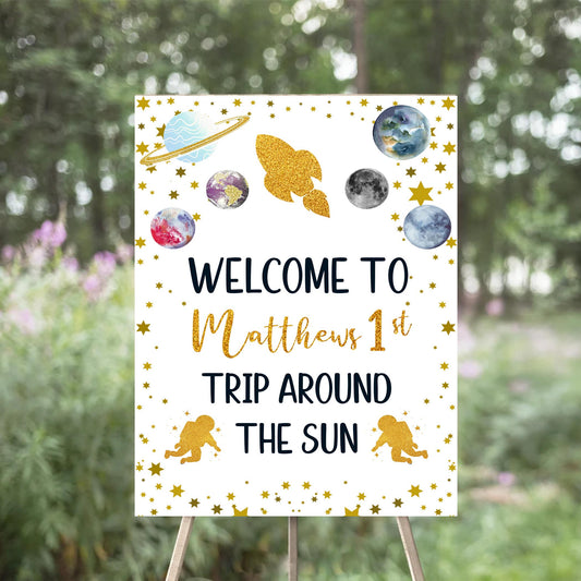 Space Theme Birthday Party Welcome Board