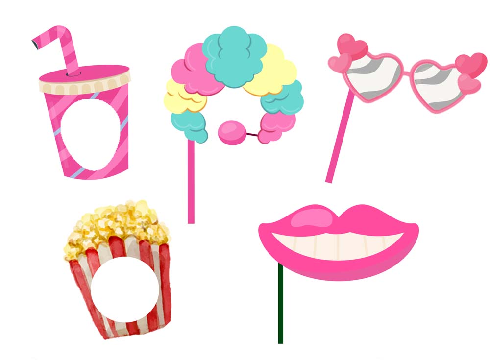 Pyjama Party Theme Birthday Party Photo Booth Props Kit