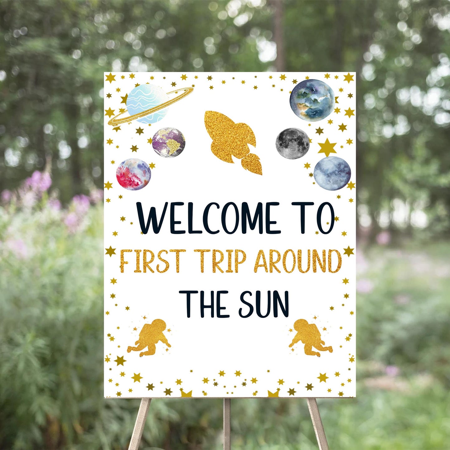 Space Theme Birthday Party Welcome Board