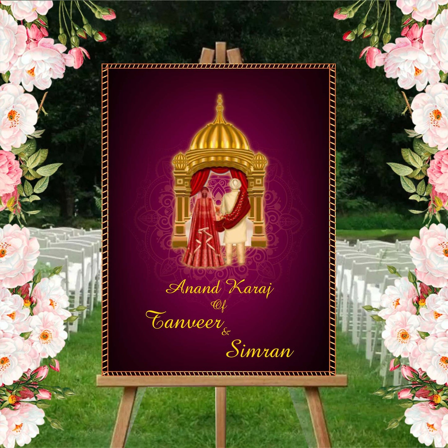 Wedding Ceremony Theme Party Welcome Board