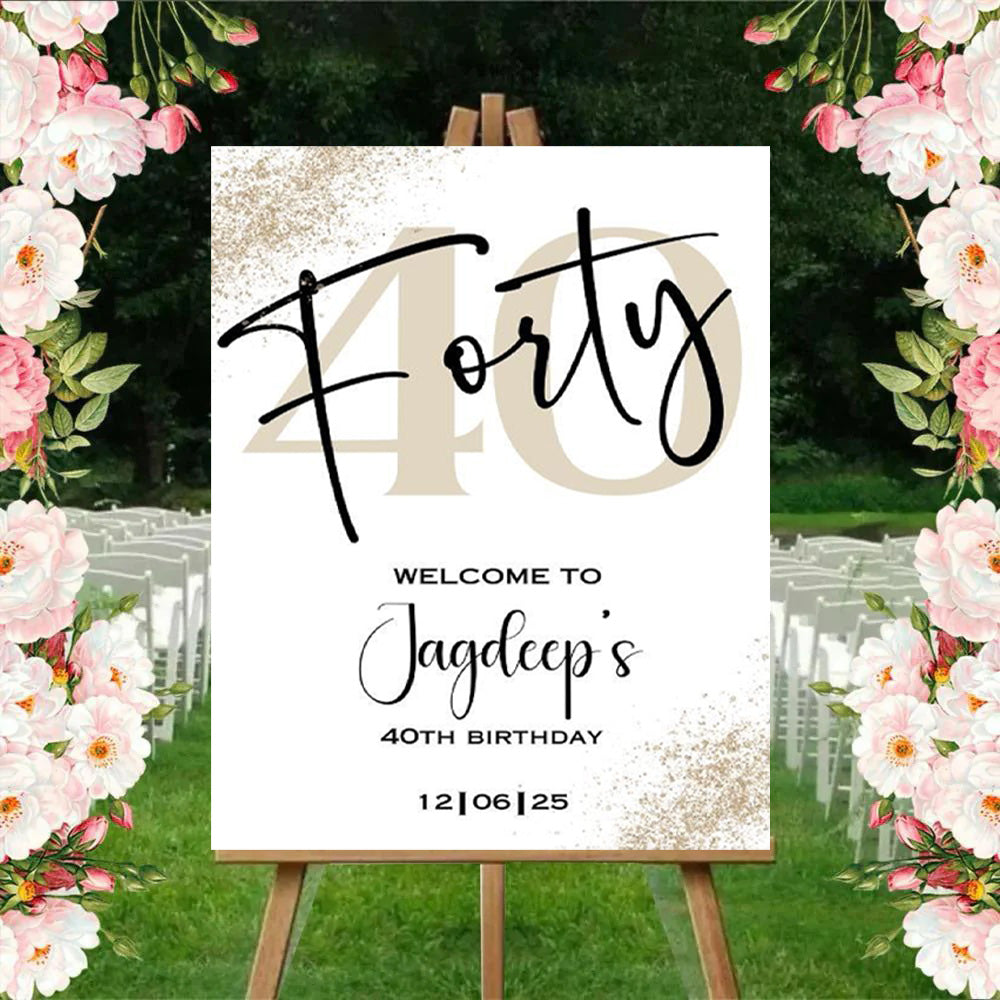 40th Birthday Milestone Birthday Party Welcome Board