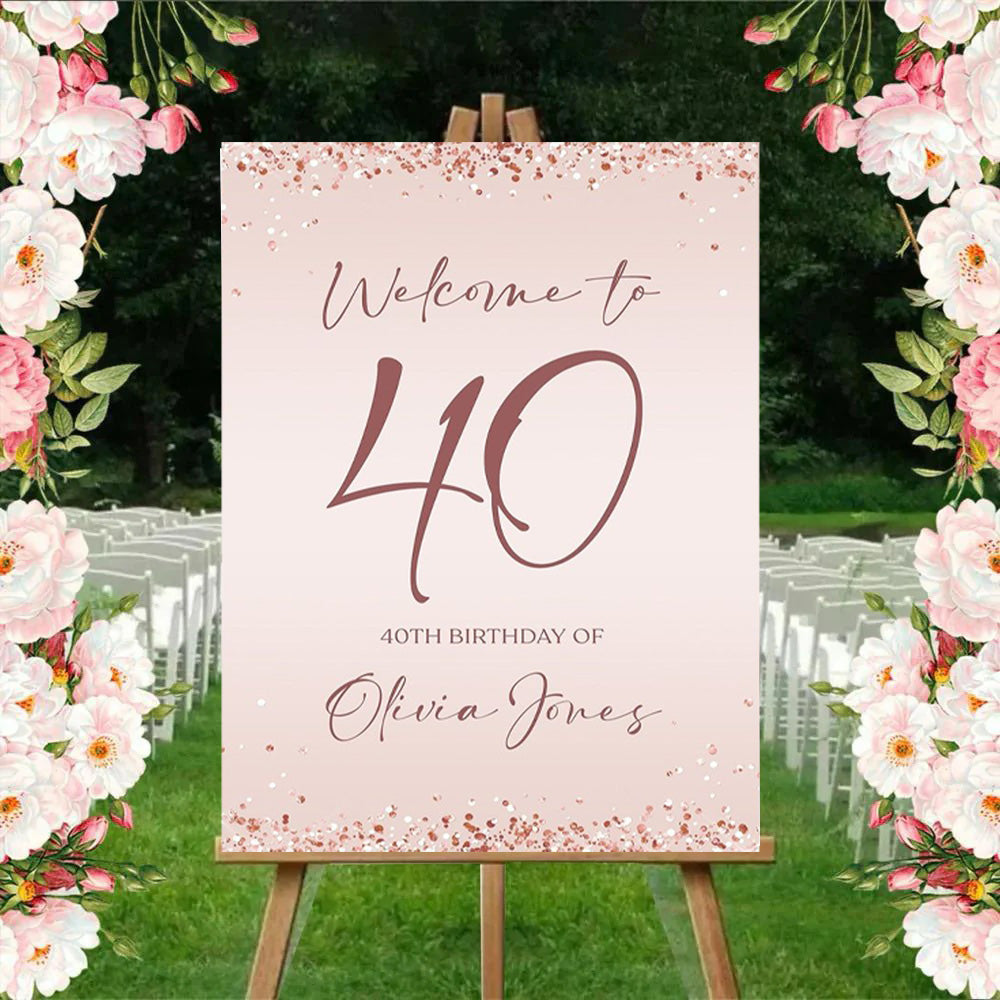 40th Birthday Milestone Birthday Party Welcome Board