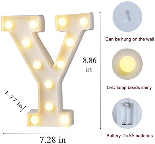 Y Letter Light, Marquee Alphabet Light Letters for Room Decor Lights, Led Letters Alphabet for Decoration, Letter Lights for Birthday