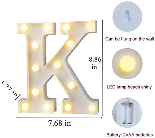 K Letter Light, Marquee Alphabet Light Letters for Room Decor Lights, Led Letters Alphabet for Decoration, Letter Lights for Birthday
