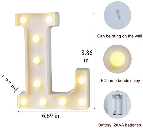 L Letter Light, Marquee Alphabet Light Letters for Room Decor Lights, Led Letters Alphabet for Decoration, Letter Lights for Birthday