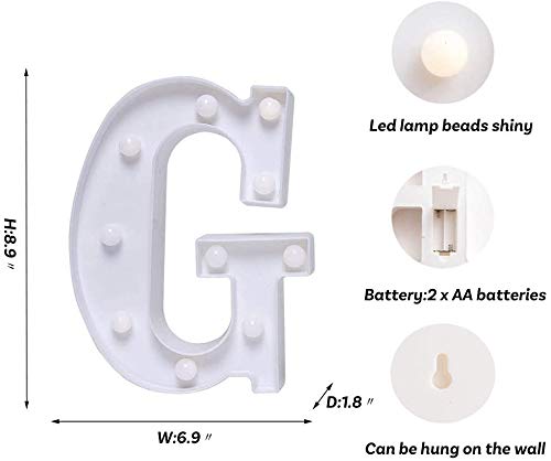 G Letter Light, Marquee Alphabet Light Letters for Room Decor Lights, Led Letters Alphabet for Decoration, Letter Lights for Birthday