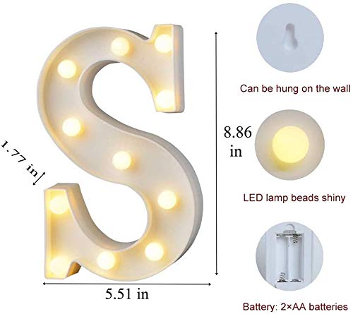 S Letter Light, Marquee Alphabet Light Letters for Room Decor Lights, Led Letters Alphabet for Decoration, Letter Lights for Birthday
