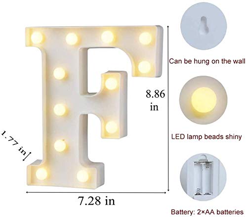 F Letter Light, Marquee Alphabet Light Letters for Room Decor Lights, Led Letters Alphabet for Decoration, Letter Lights for Birthday