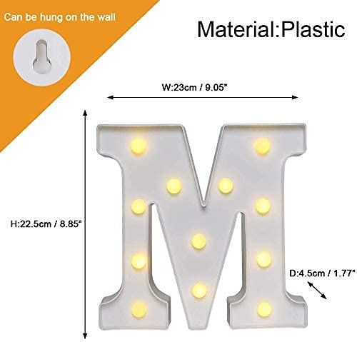 M Letter Light, Marquee Alphabet Light Letters for Room Decor Lights, Led Letters Alphabet for Decoration, Letter Lights for Birthday
