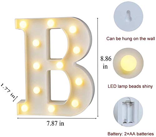 B Letter Light, Marquee Alphabet Light Letters for Room Decor Lights, Led Letters Alphabet for Decoration, Letter Lights for Birthday