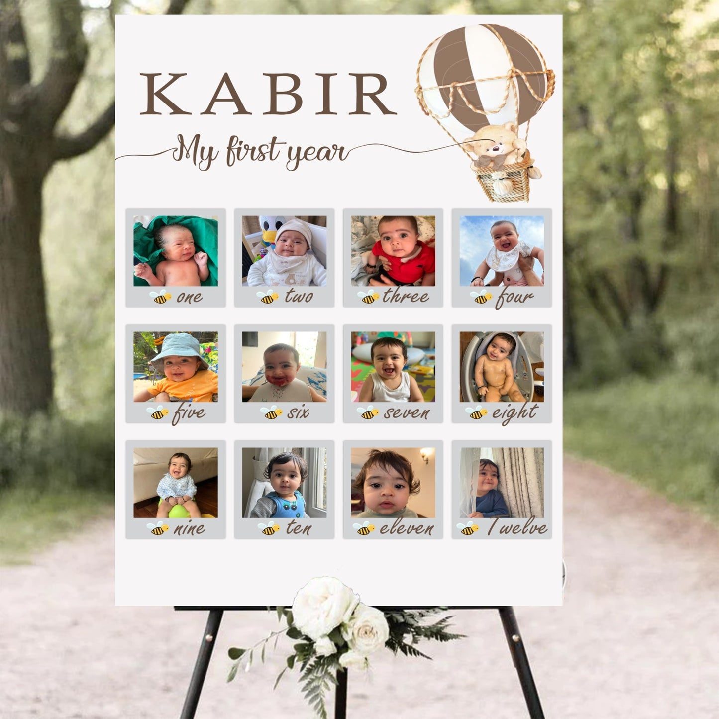 My First Year Customized Milestone Board for Kids Birthday Party(New Born -12 months )