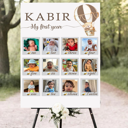 My First Year Customized Milestone Board for Kids Birthday Party(New Born -12 months )