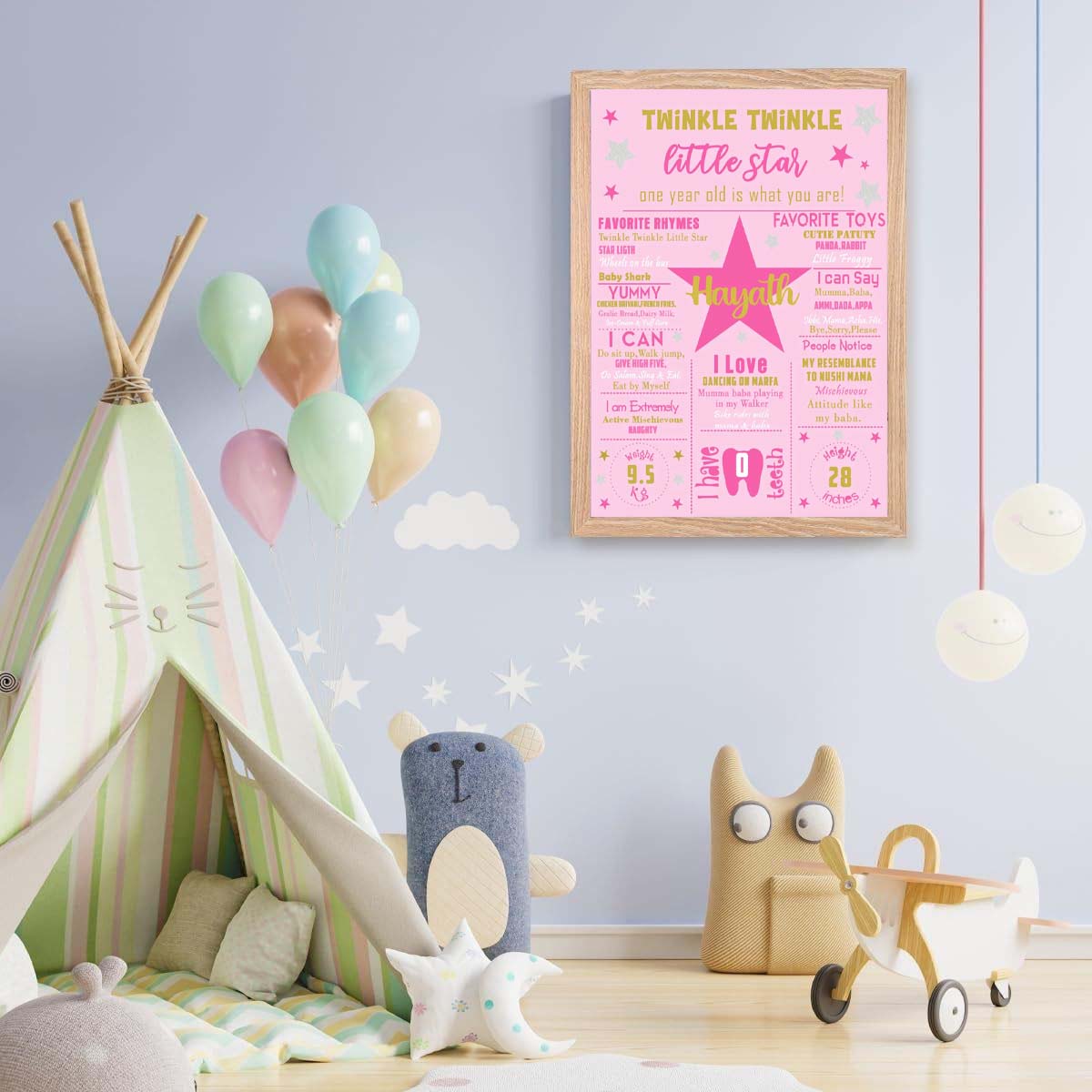 Twinkle Twinkle Little Star Theme Customized Chalkboard Milestone Board