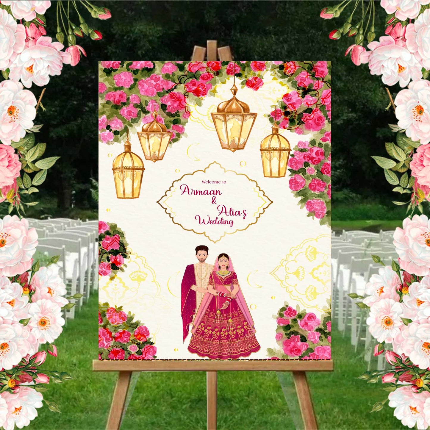 Wedding Ceremony Theme Party Welcome Board