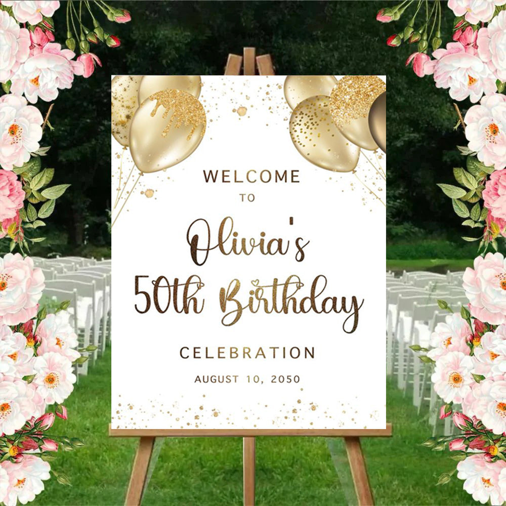 50th Birthday Milestone Birthday Party Welcome Board
