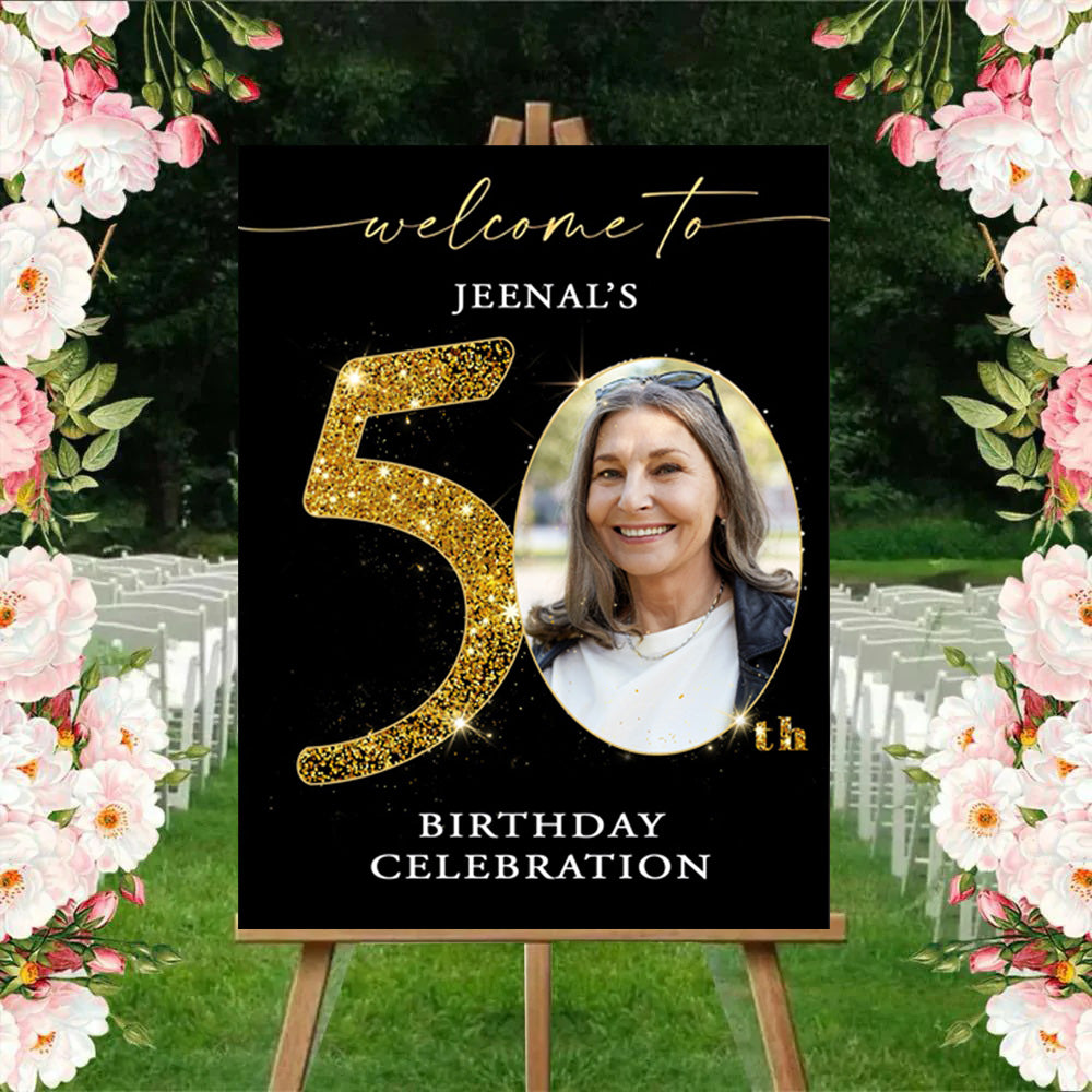 50th Birthday Milestone Birthday Party Welcome Board