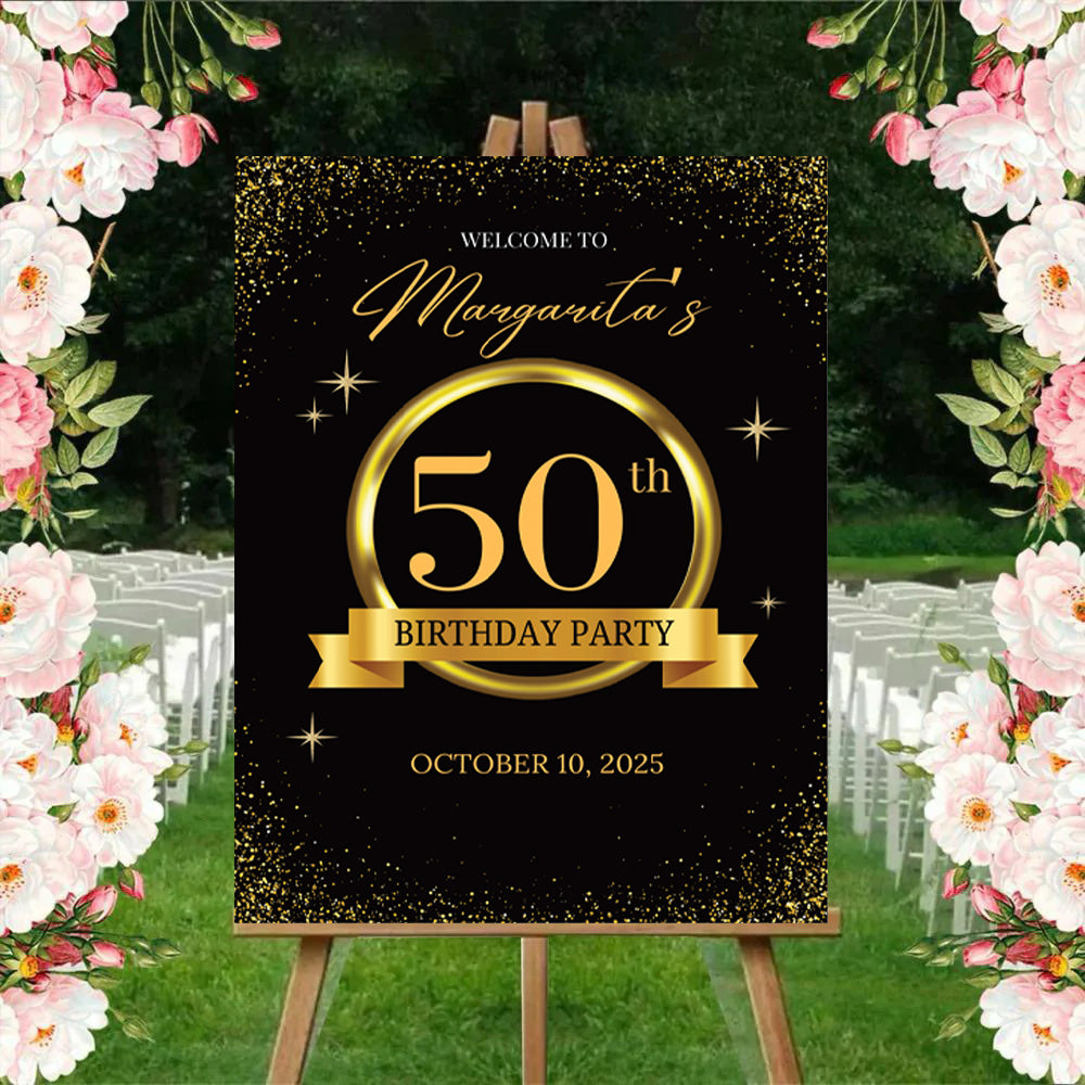 50th Birthday Milestone Birthday Party Welcome Board
