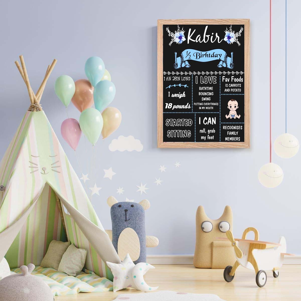 Chalkboard/Milestone Board for Half Birthday Kids Birthday Party