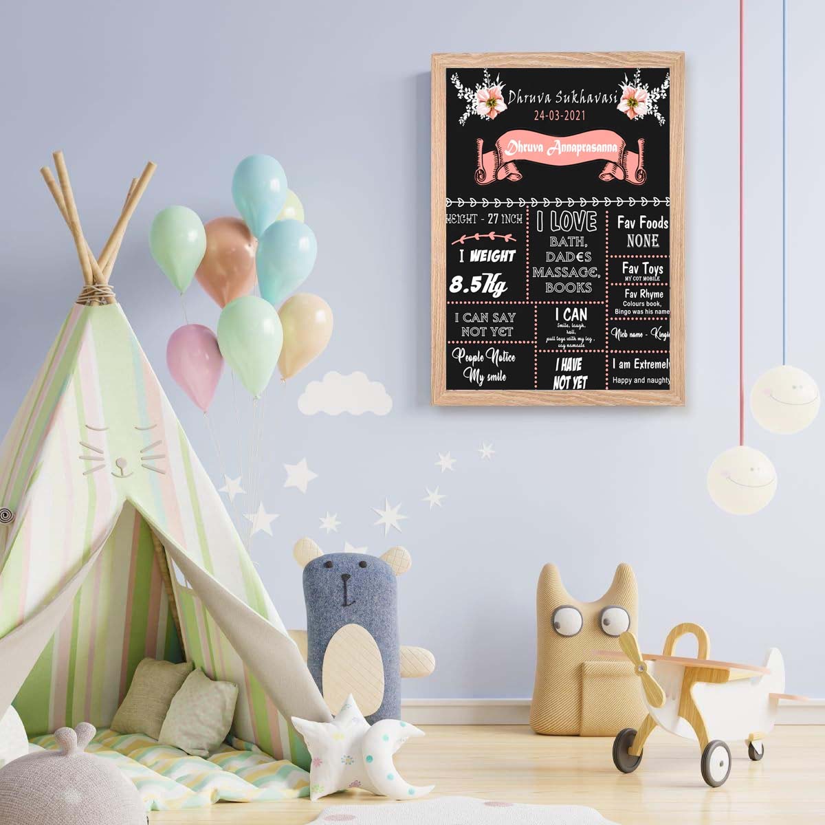 Annaprashan Customized Chalkboard/Milestone Board for Kids Annaprasan Ceremony