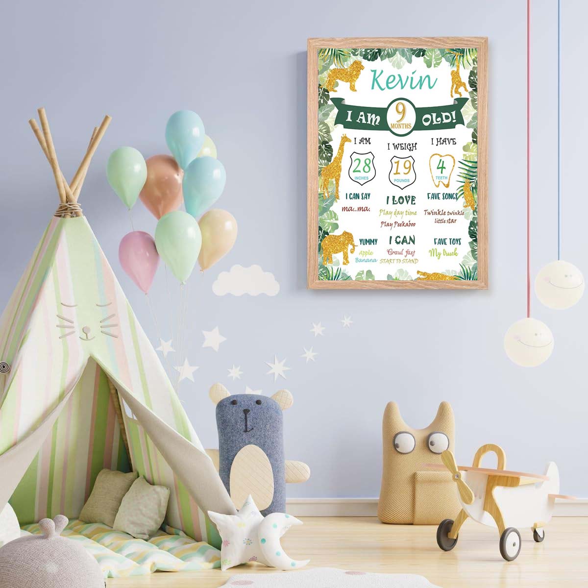 Jungle Birthday Customized Chalkboard/Milestone Board for Kids Birthday Party
