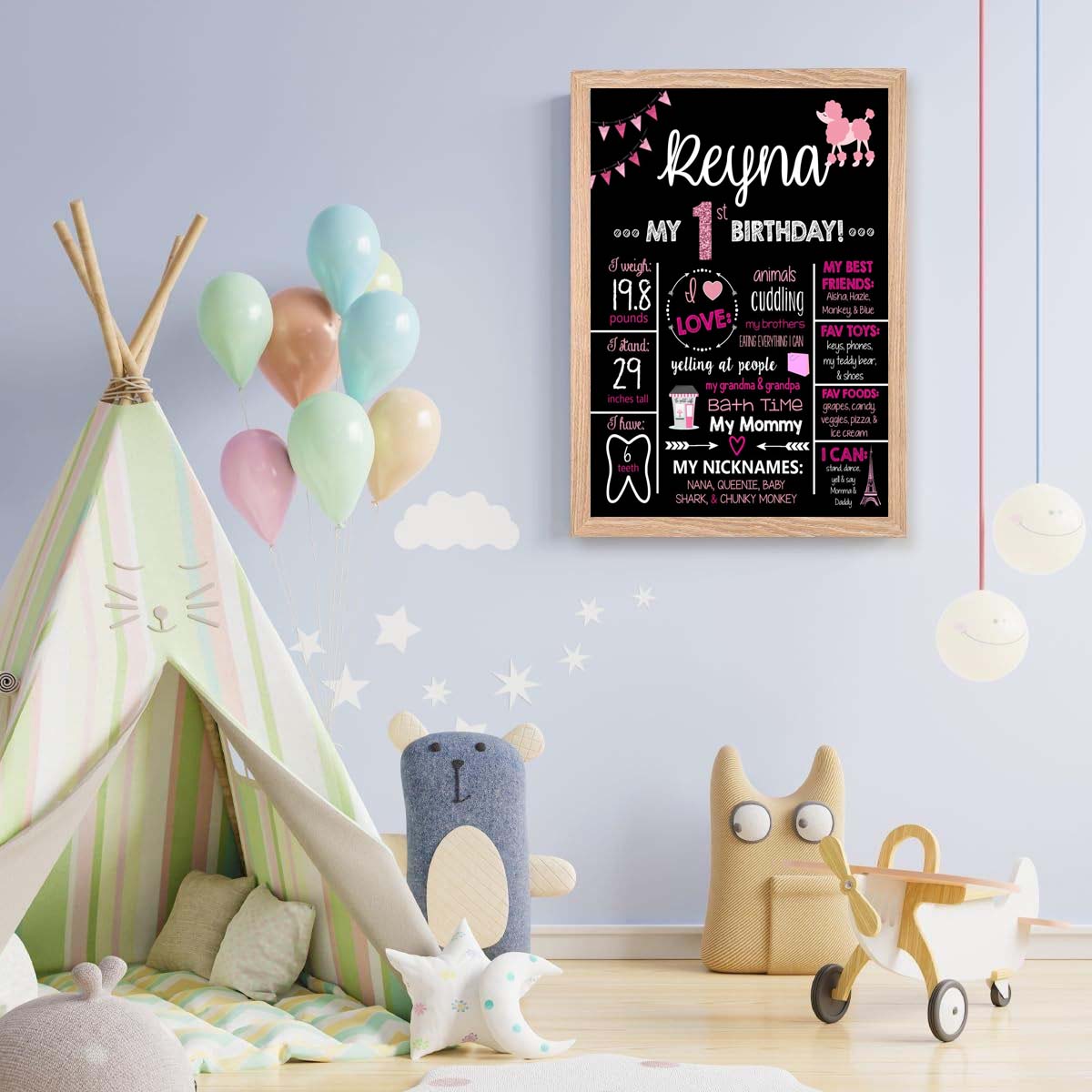 Paris Theme Customized Chalkboard/Milestone Board for Kids Birthday Party