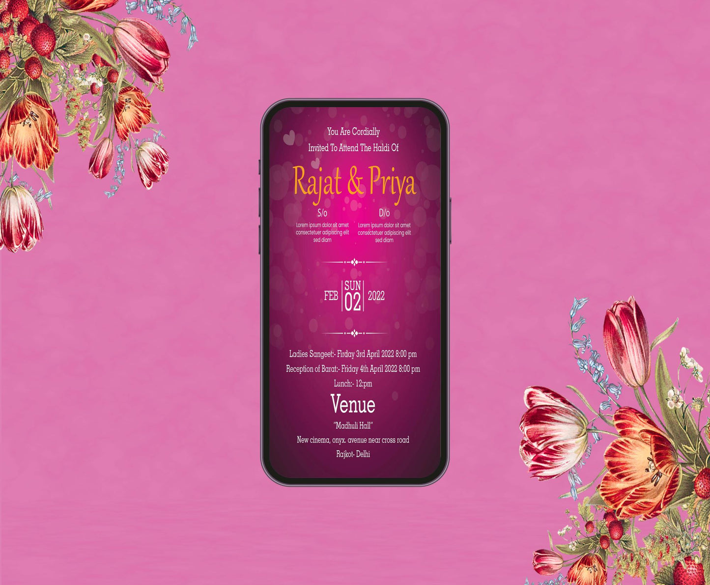Wedding Theme Invitation for Birthday