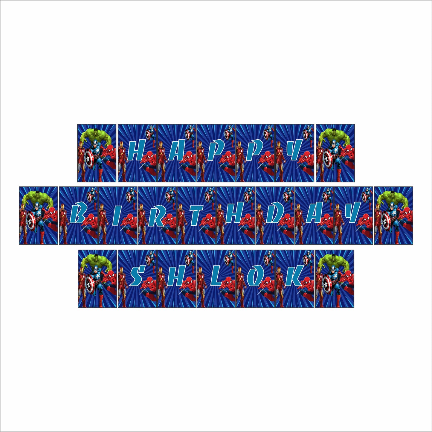 Avenger Theme Birthday Party Banner for Decoration