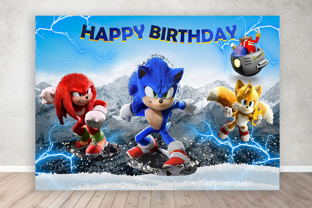 Sonic Theme Birthday Party Backdrop