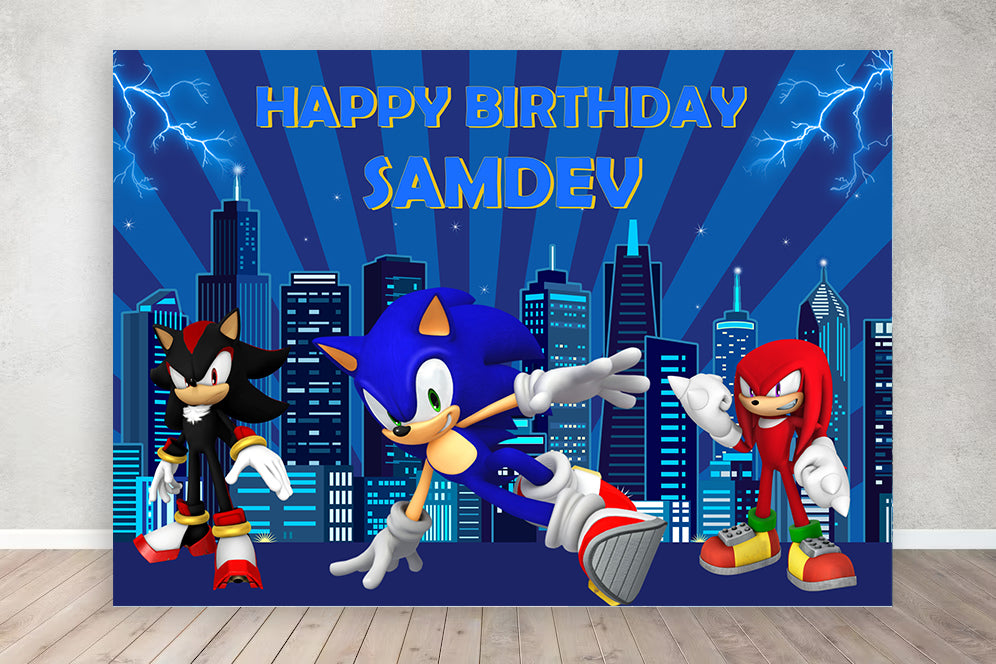 Sonic Theme Birthday Party Backdrop