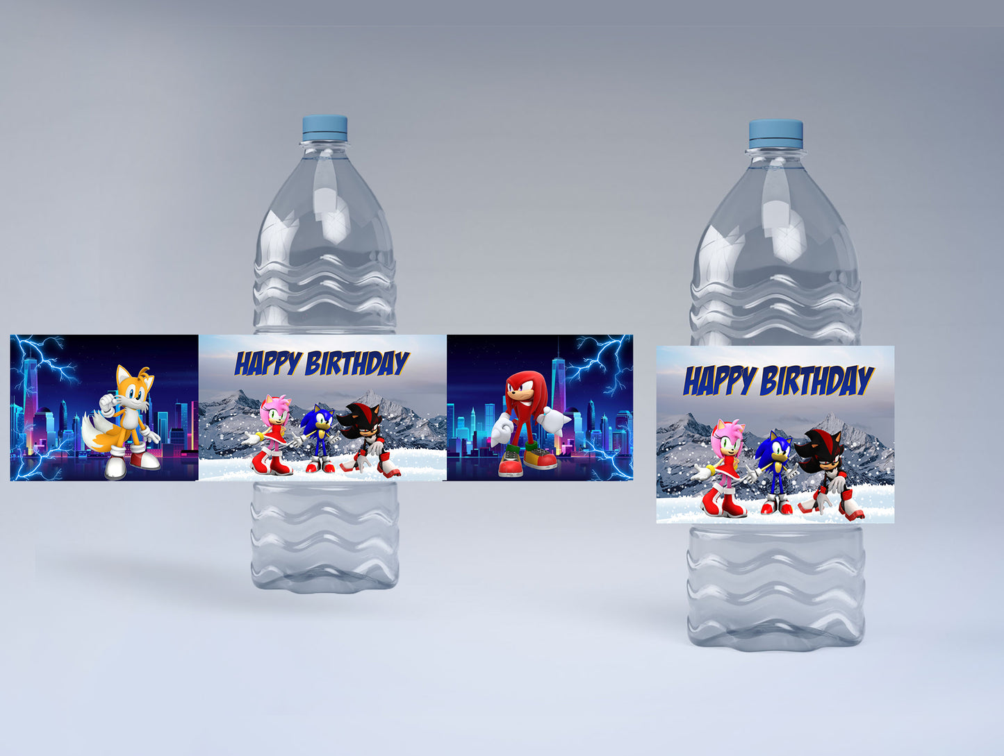 Sonic Birthday Party Water Bottle Sticker Labels