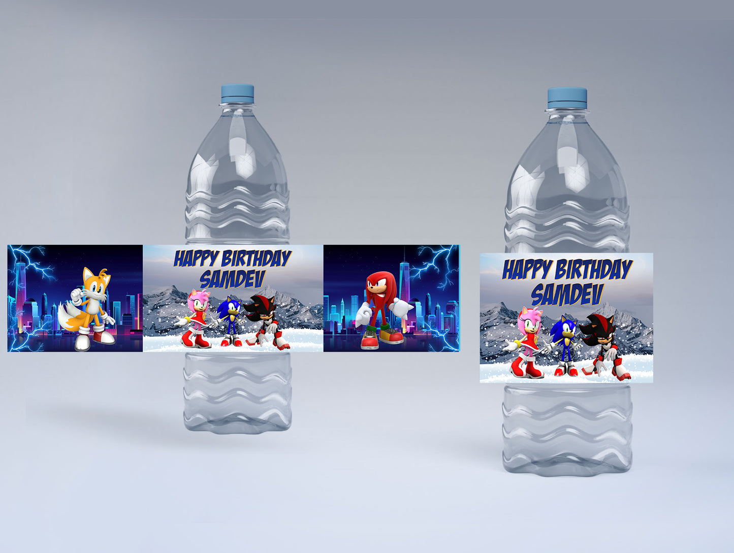 Sonic Birthday Party Water Bottle Sticker Labels