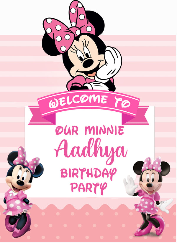 Minnie Theme Birthday Party Welcome Board