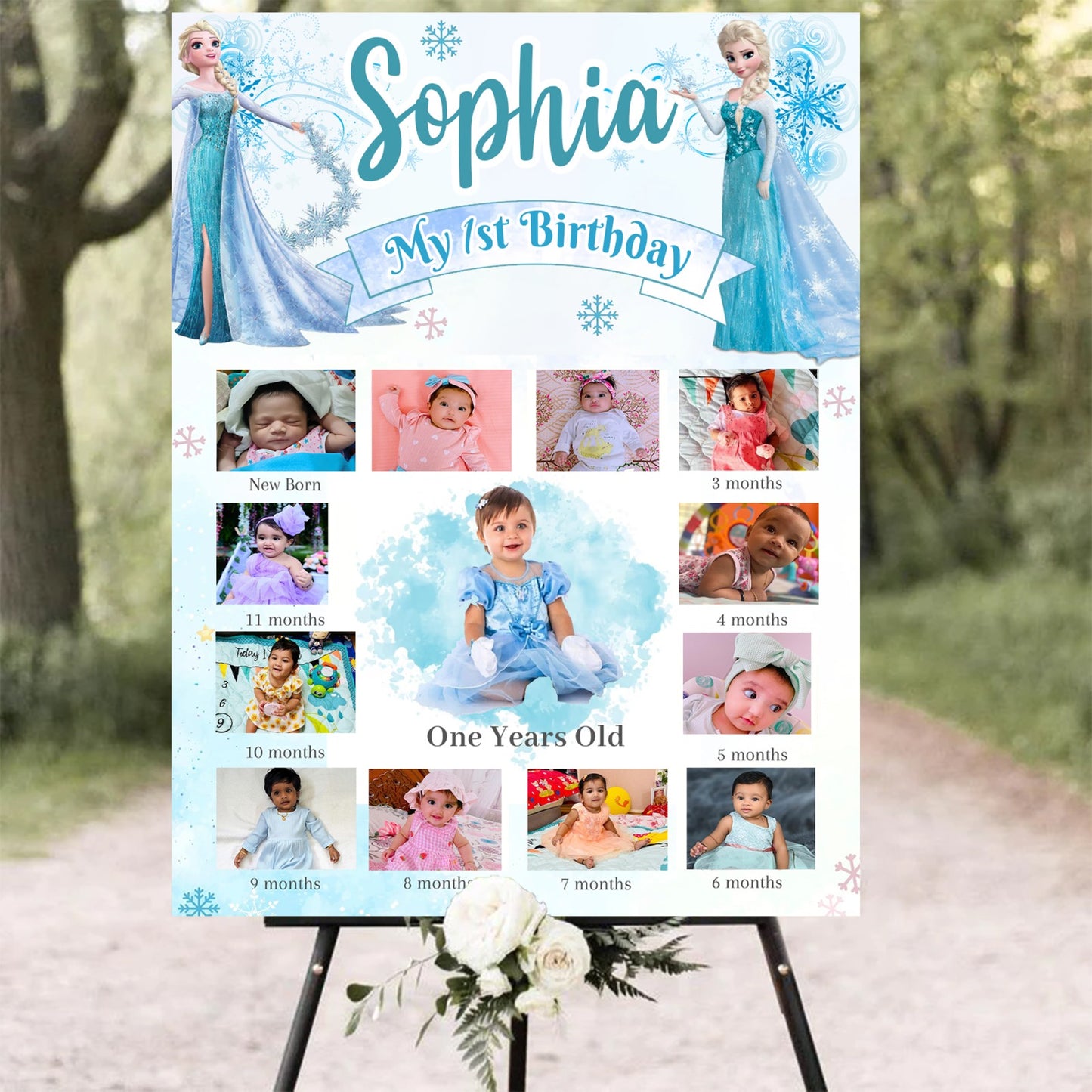 My First Year Customized Milestone Board for Kids Birthday Party(New Born -12 months )